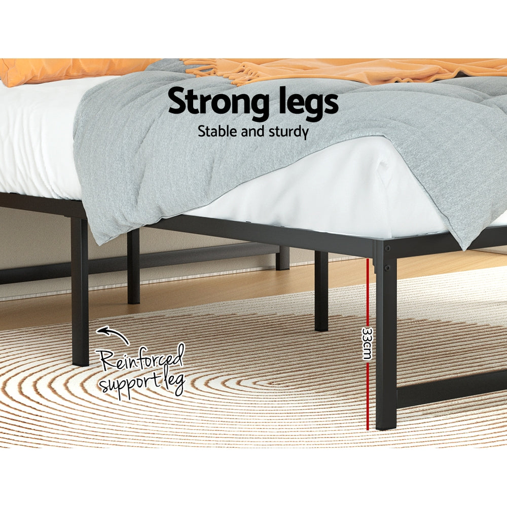 Artiss Bed Frame Double Size Metal Bed Frame TINO MBED-C-TINO-D-BK