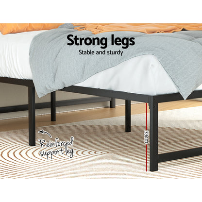 Artiss Bed Frame Double Size Metal Bed Frame TINO MBED-C-TINO-D-BK