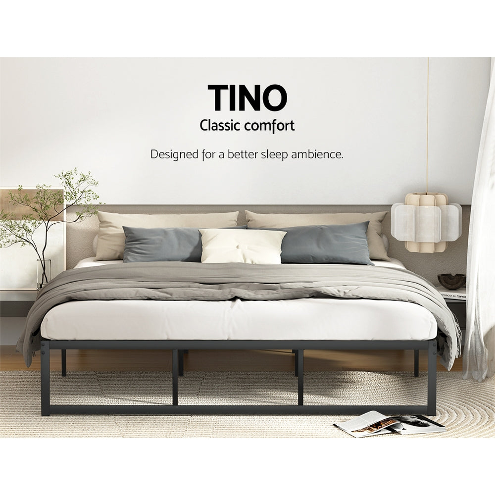 Artiss TINO Black King Metal Bed Frame MBED-C-TINO-K-BK