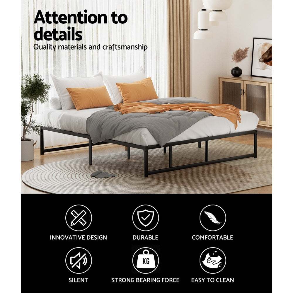 Artiss TINO Black King Metal Bed Frame MBED-C-TINO-K-BK