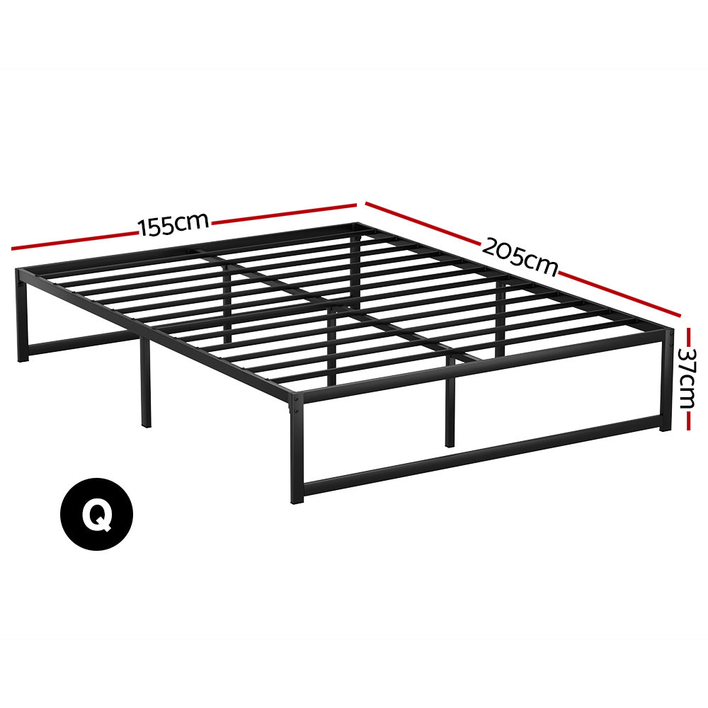 Artiss Bed Frame Queen Size Metal Bed Frame TINO MBED-C-TINO-Q-BK