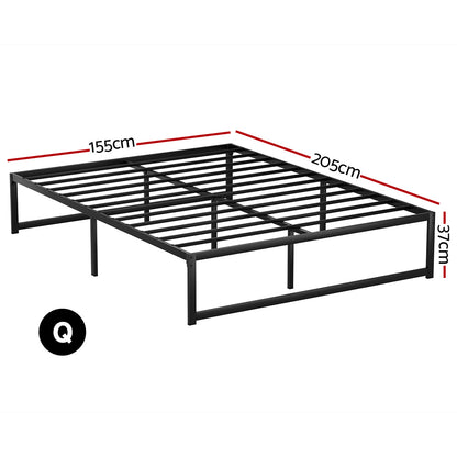 Artiss Bed Frame Queen Size Metal Bed Frame TINO MBED-C-TINO-Q-BK