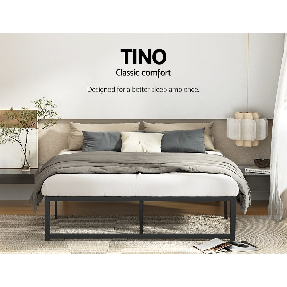 Artiss Bed Frame Queen Size Metal Bed Frame TINO MBED-C-TINO-Q-BK