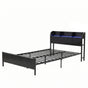 Artiss Bed Frame Single Size with Storage Shelf Headboard Charging Station GRID MBED-D-GRID-S-BK