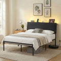 Artiss Bed Frame Queen Size LED Metal Bed Base with Charging Station LAN MBED-D-LAN-Q-BK-AB