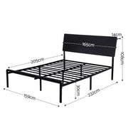 Artiss Bed Frame Queen Size LED Metal Bed Base with Charging Station LAN MBED-D-LAN-Q-BK-AB