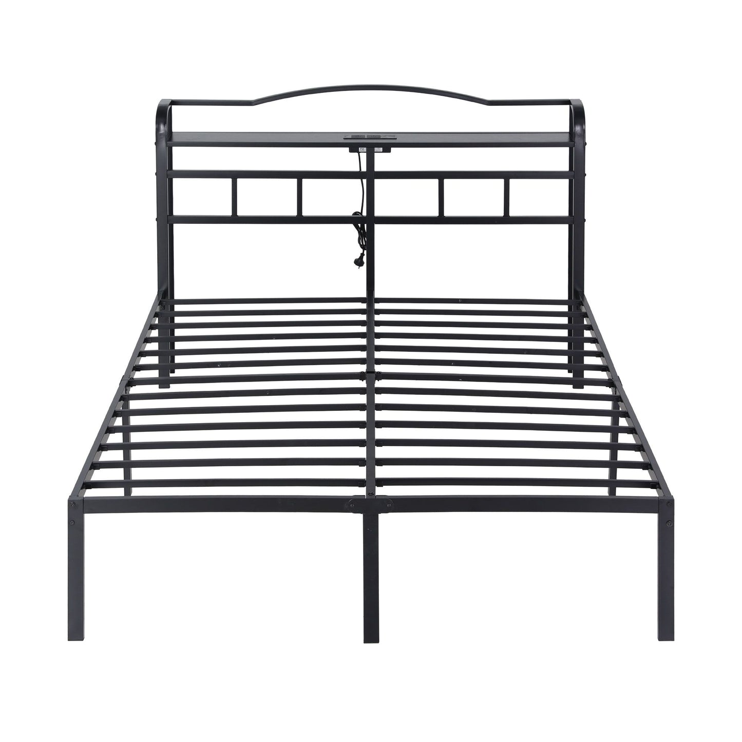 Artiss Bed Frame Double Size with Charging Station WAVE MBED-D-WAVE-D-BK-AB