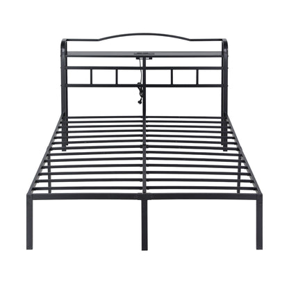 Artiss Bed Frame Queen Size with Charging Station WAVE MBED-D-WAVE-Q-BK-AB