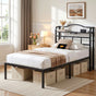 Artiss Bed Frame Single Size with Charging Station WAVE MBED-D-WAVE-S-BK