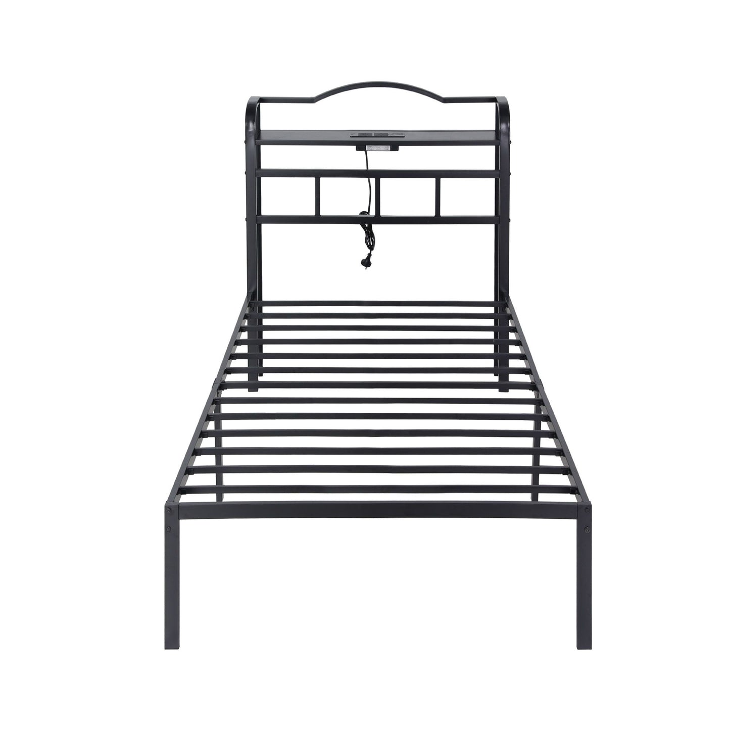 Artiss Bed Frame Single Size with Charging Station WAVE MBED-D-WAVE-S-BK