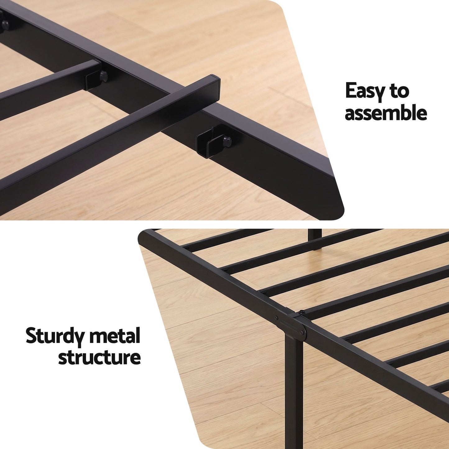 Artiss Bed Frame Single Size with Charging Station WAVE MBED-D-WAVE-S-BK