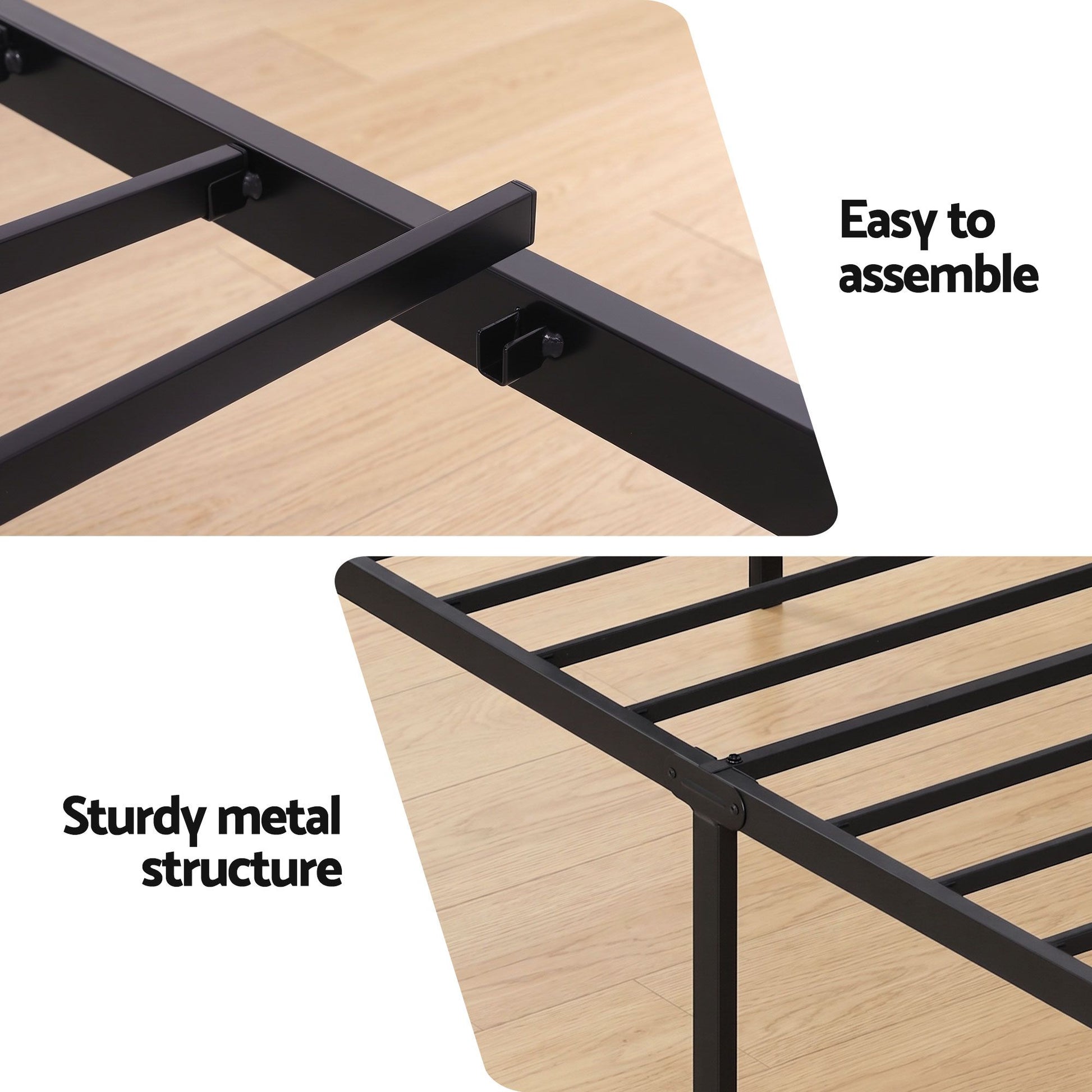 Artiss Bed Frame Single Size with Charging Station WAVE MBED-D-WAVE-S-BK