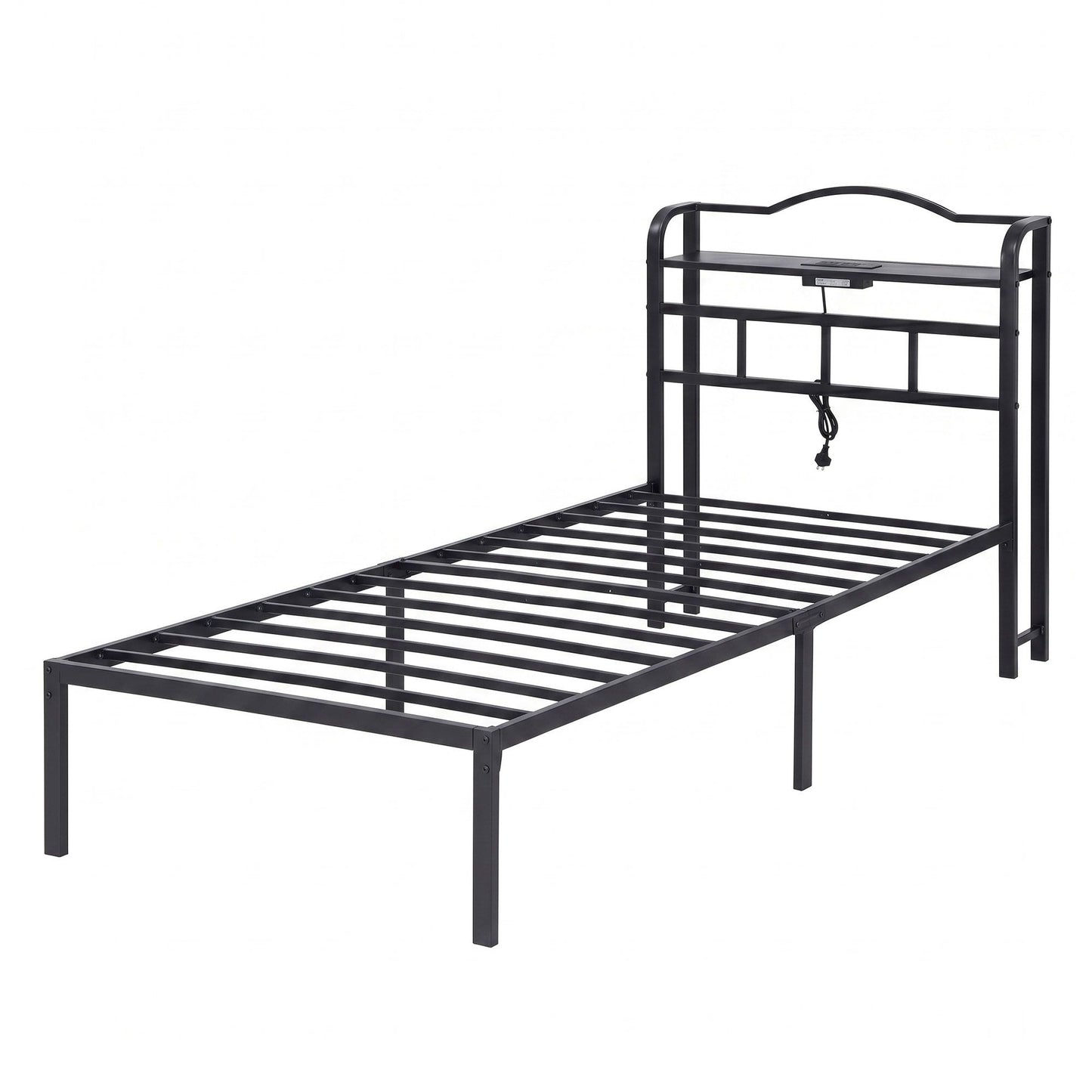 Artiss Bed Frame Single Size with Charging Station WAVE MBED-D-WAVE-S-BK