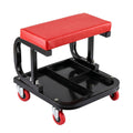 Giantz Creeper Seat Rolling Mechanic Stool with Tool Tray Heavy Duty 36x36cm