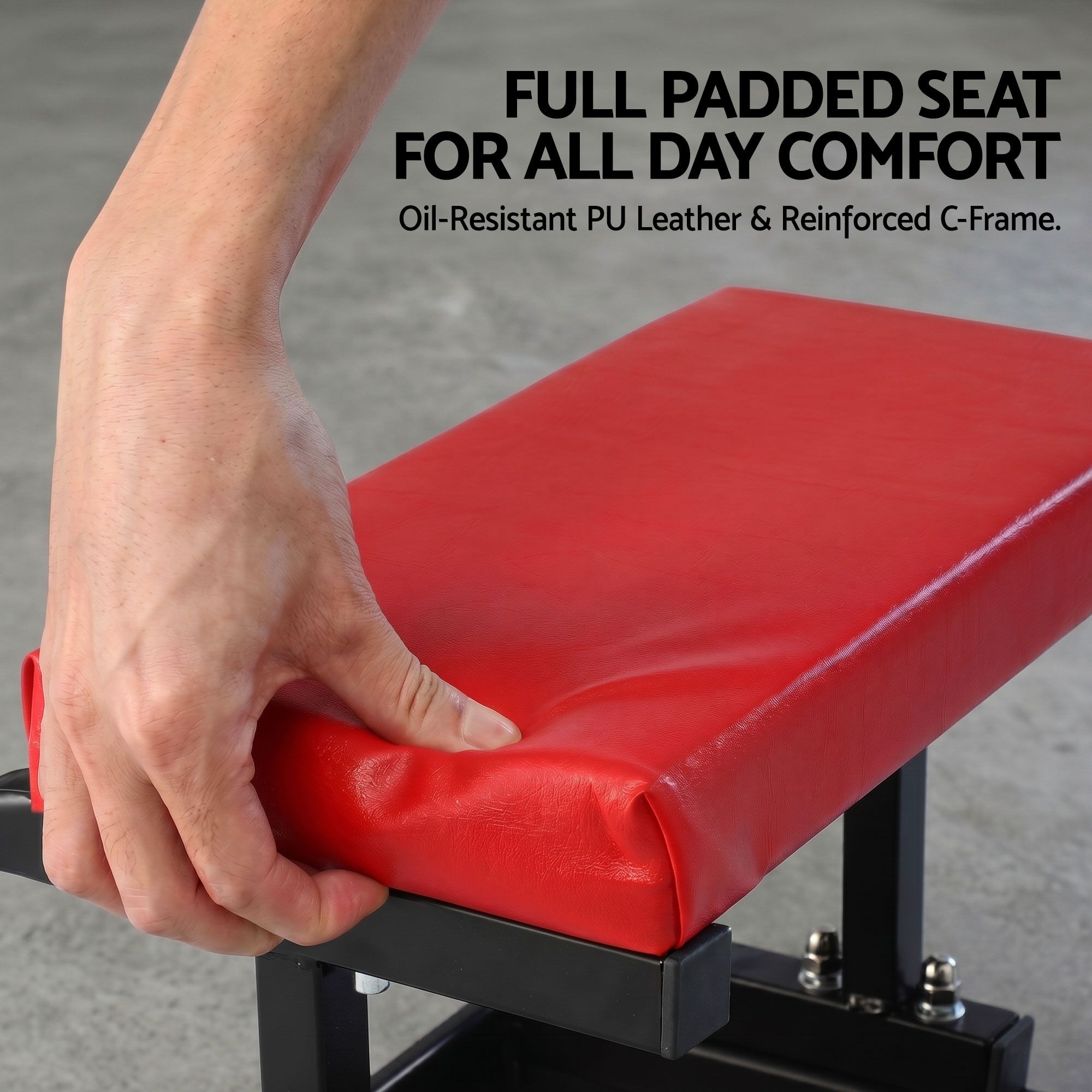 Giantz Creeper Seat Rolling Mechanic Stool with Tool Tray Heavy Duty 36x36cm