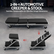 Giantz Garage Creeper 2-in-1 Mechanic Stool Rolling Automotive Z Creeper Seat