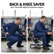 Giantz Garage Creeper 2-in-1 Mechanic Stool Rolling Automotive Z Creeper Seat