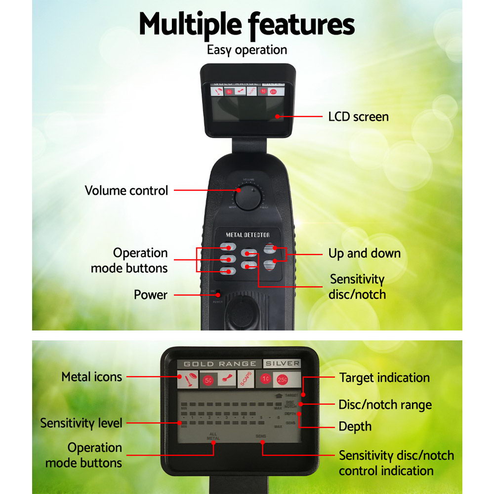 Metal Detector 180MM Deep Sensitive Waterproof Pinpointer Treasure Hunter MDETECTOR-C-2007-GC1010