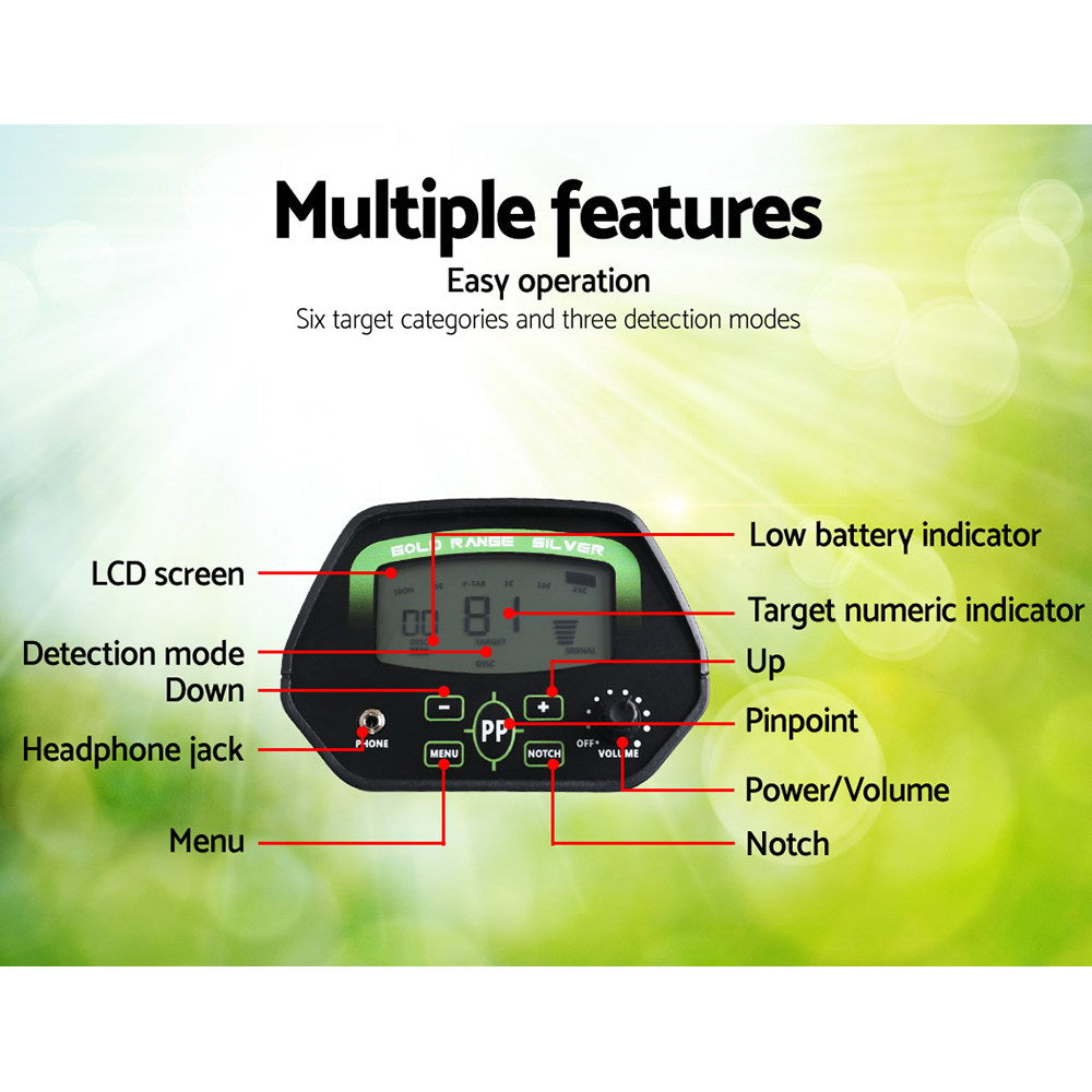 Metal Detector 220MM Deep Sensitive Waterproof Pinpointer Treasure Hunter Shovel MDETECTOR-C-2007-GC1037-P