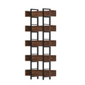 Artiss Bookshelf 5-Tier Bookcase Display Shelves Metal Storage Stand Rack Walnut MET-BSHELF-01-WAL