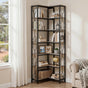 Artiss 6 Tiers Bookshelf Corner Shelf Bookcase Display Shelves Oak MET-BSHELF-LS-WD