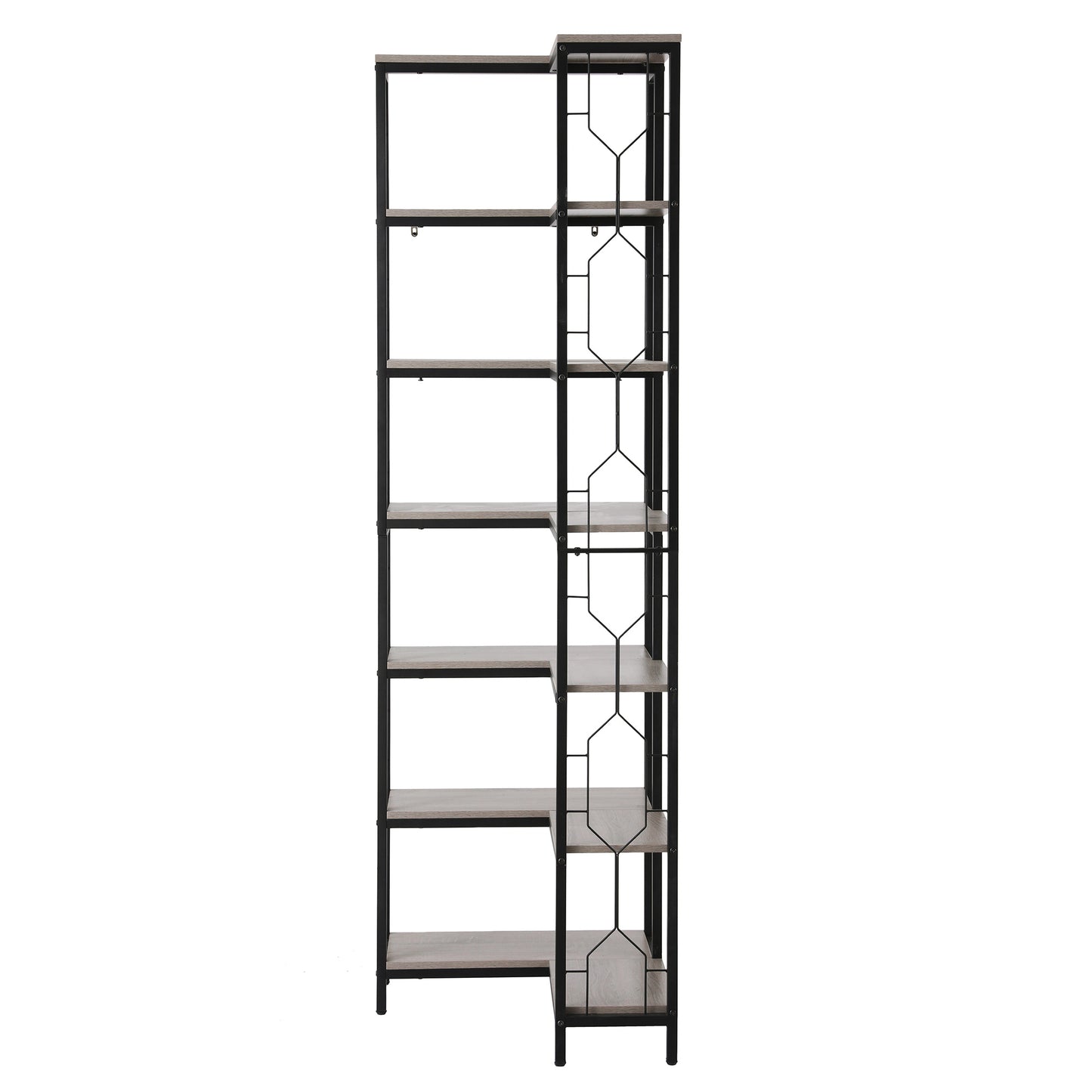 Artiss 6 Tiers Bookshelf Corner Shelf Bookcase Display Shelves Oak MET-BSHELF-LS-WD