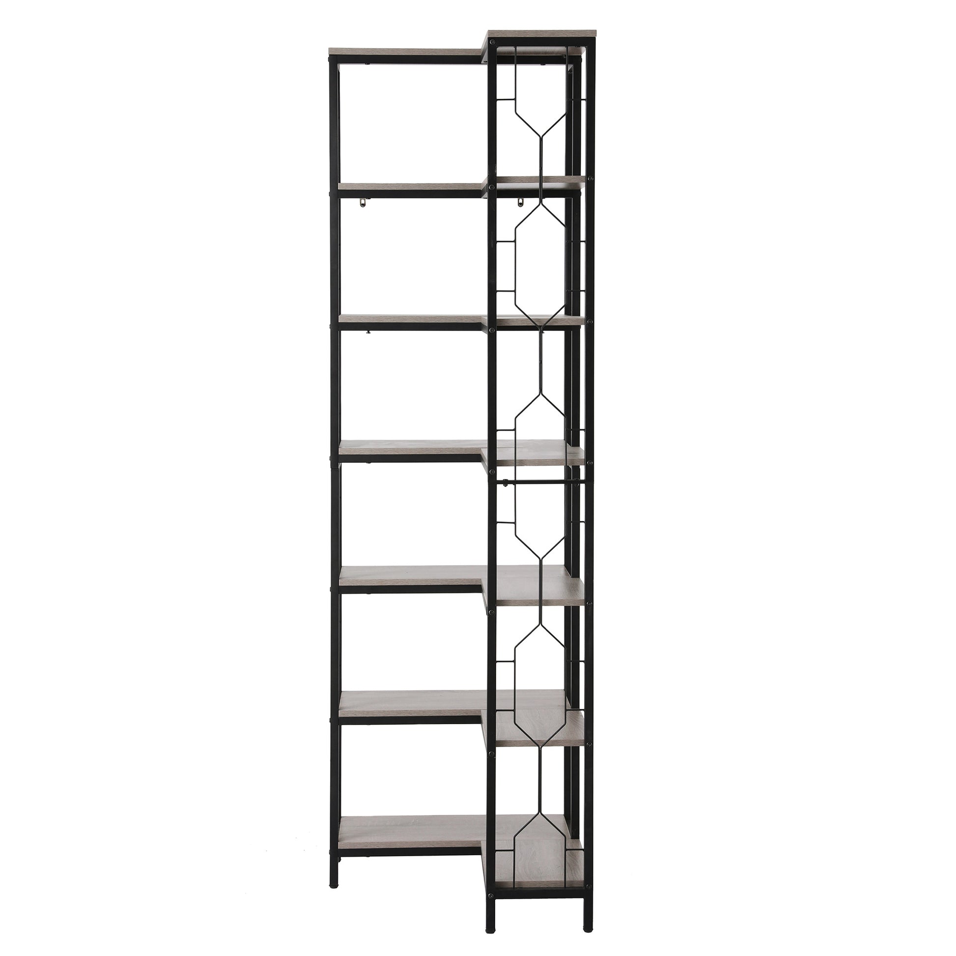 Artiss 6 Tiers Bookshelf Corner Shelf Bookcase Display Shelves Oak MET-BSHELF-LS-WD