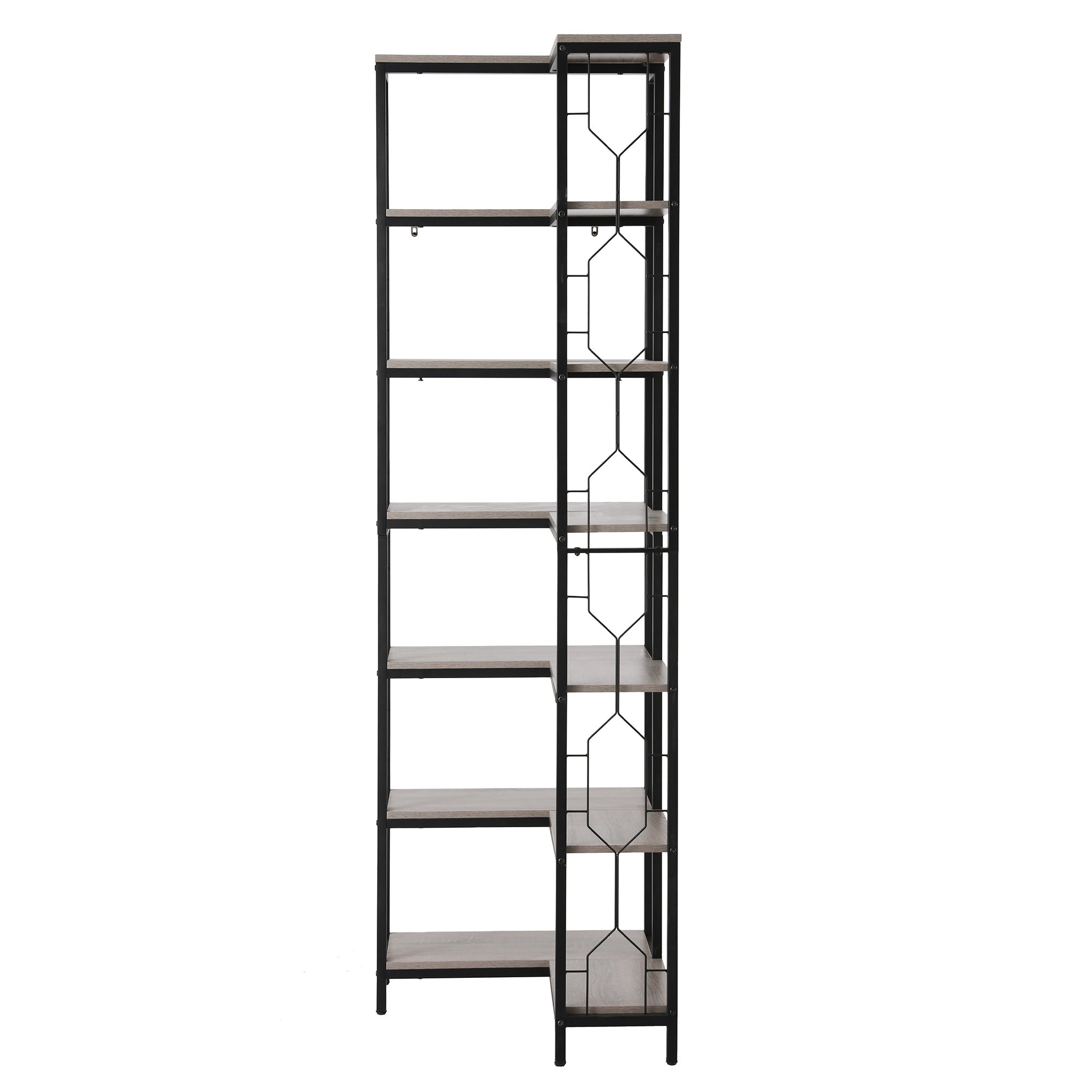 Artiss 6 Tiers Bookshelf Corner Shelf Bookcase Display Shelves Oak MET-BSHELF-LS-WD