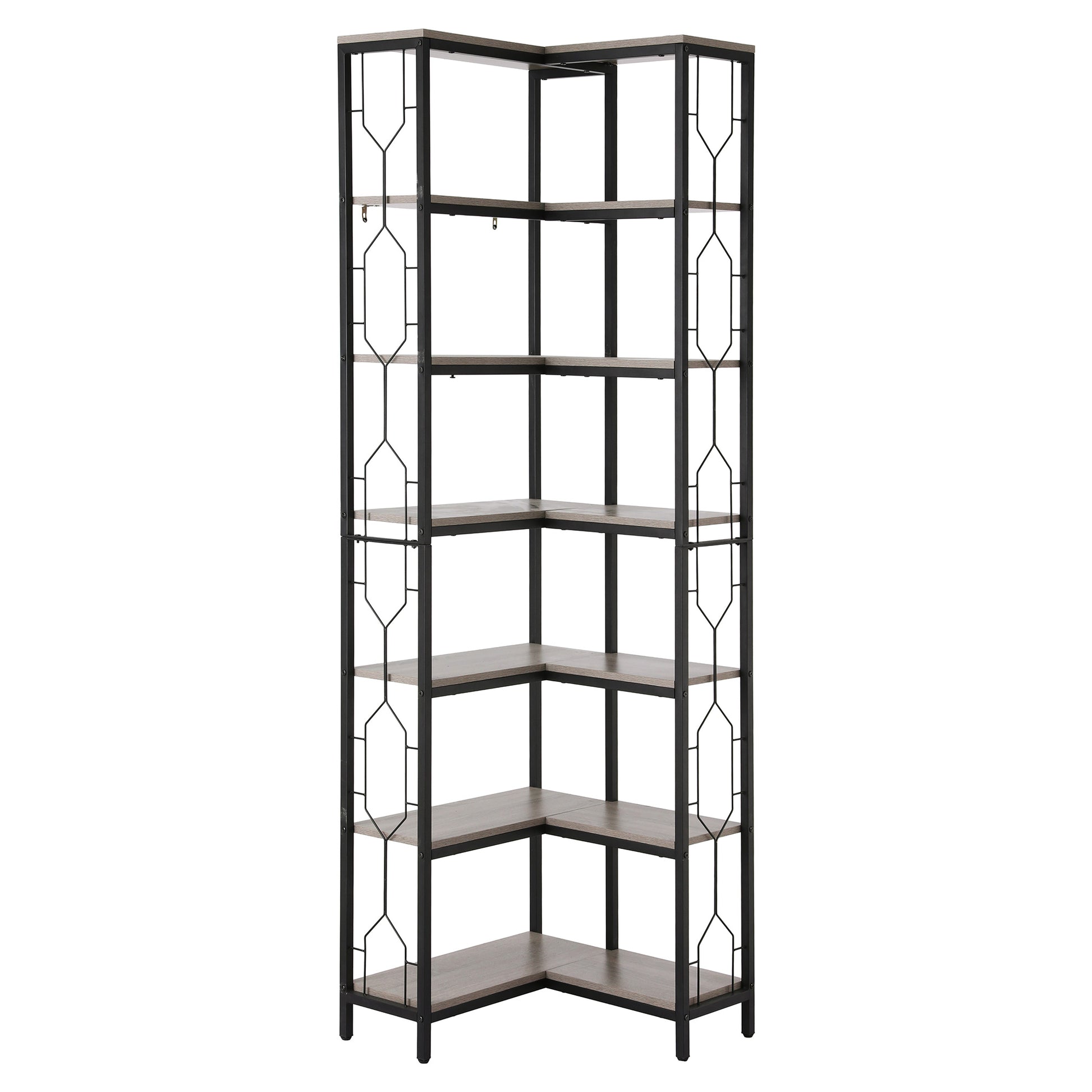 Artiss 6 Tiers Bookshelf Corner Shelf Bookcase Display Shelves Oak MET-BSHELF-LS-WD