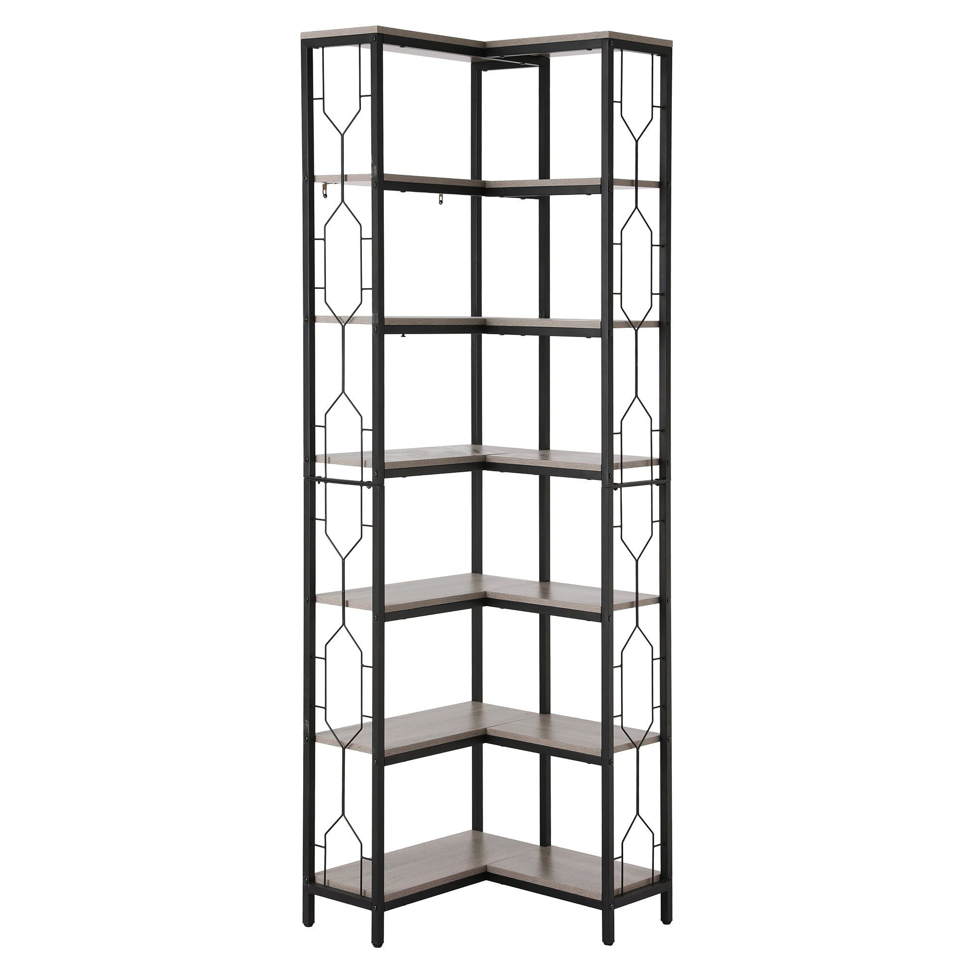 Artiss 6 Tiers Bookshelf Corner Shelf Bookcase Display Shelves Oak MET-BSHELF-LS-WD