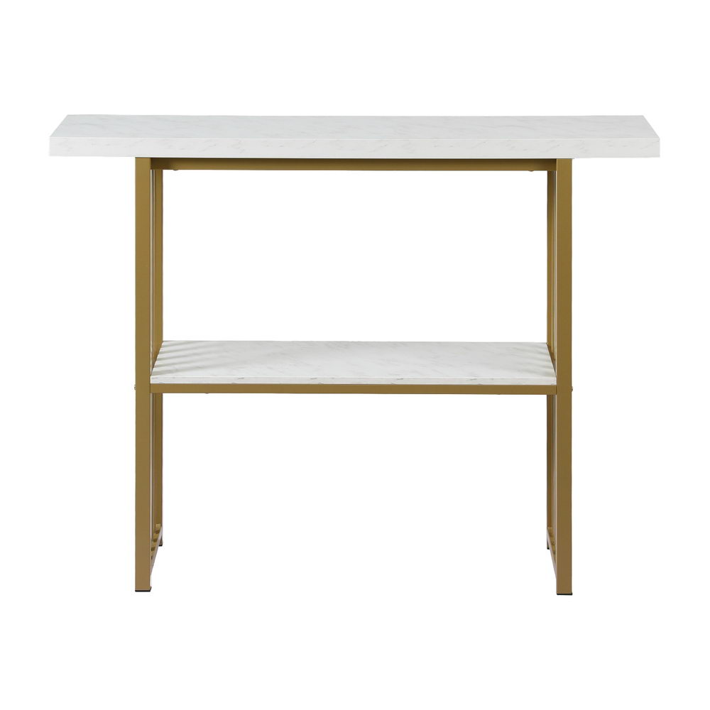 Artiss Console Table Marble Effect White&Gold MET-CST-01-MBWH