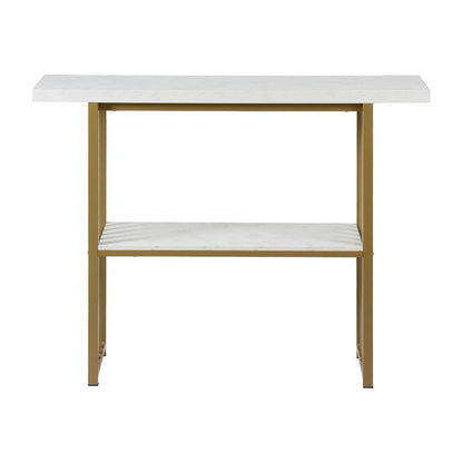 Artiss Console Table Marble Effect White&Gold MET-CST-01-MBWH