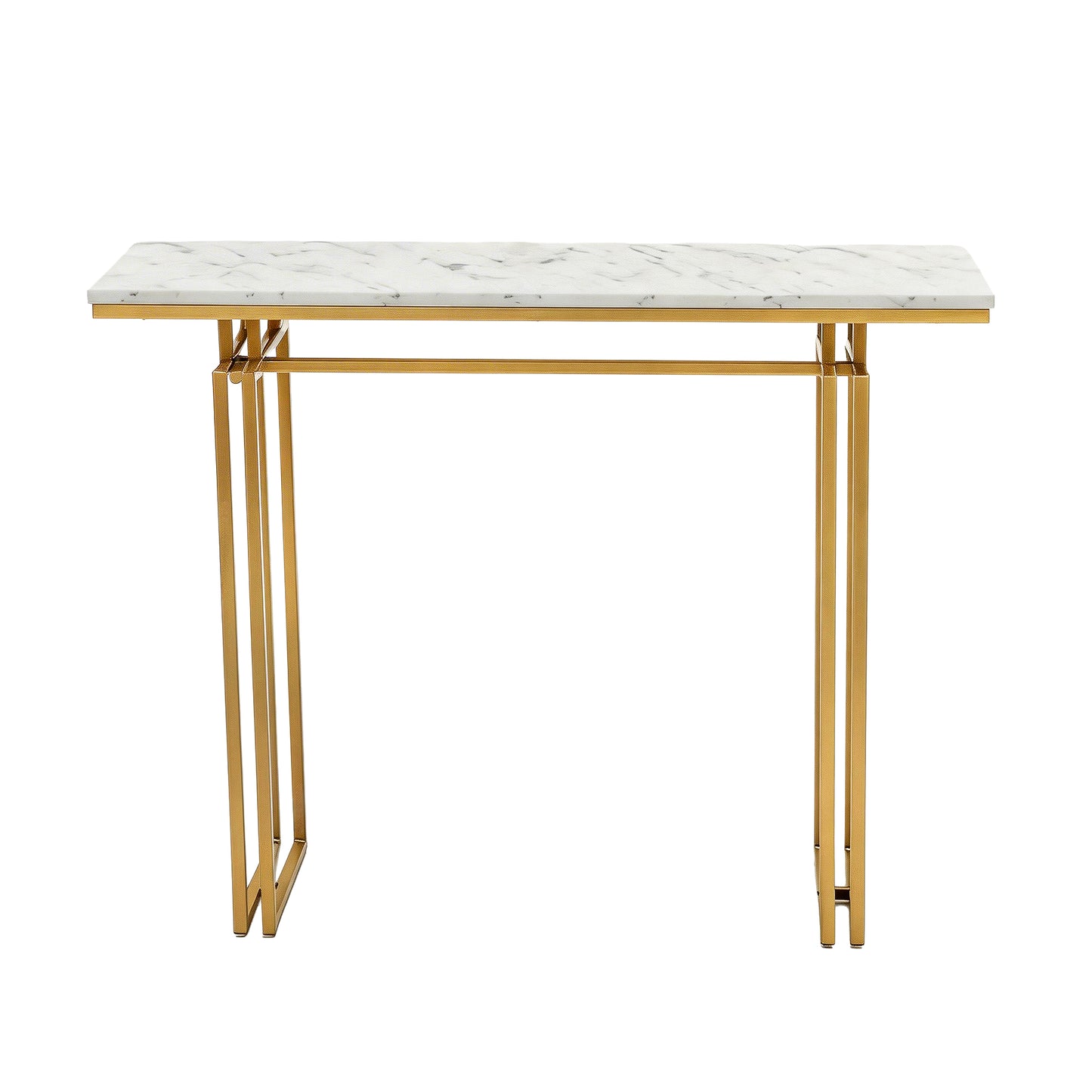 Artiss Console Table Hallway Entryway Table Marble Effect 110CM White & Gold MET-CST-02-MBWH