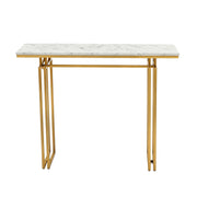 Artiss Console Table Hallway Entryway Table Marble Effect 110CM White & Gold MET-CST-02-MBWH