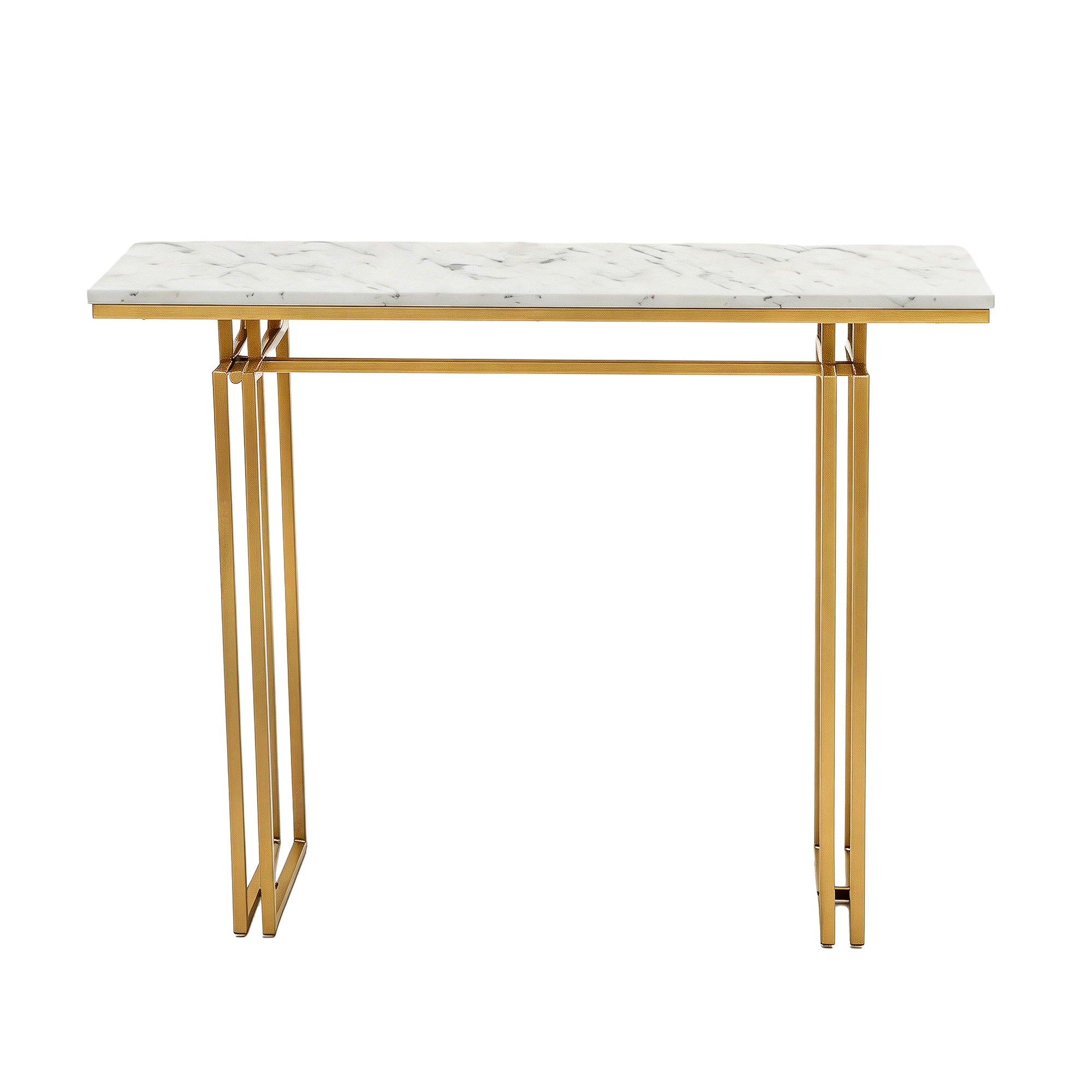 Artiss Console Table Hallway Entryway Table Marble Effect 110CM White & Gold MET-CST-02-MBWH