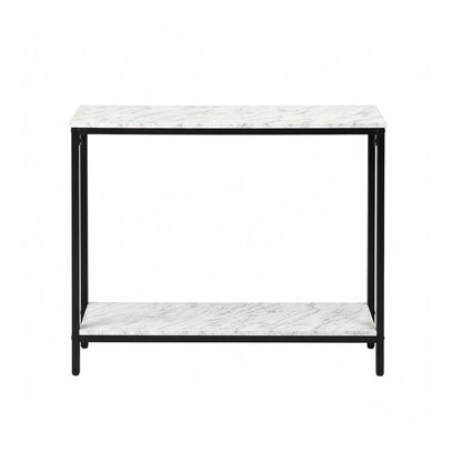 Artiss Console Table Entryway Hallway Display Desk Marble Effect White MET-CST-03-MBWH