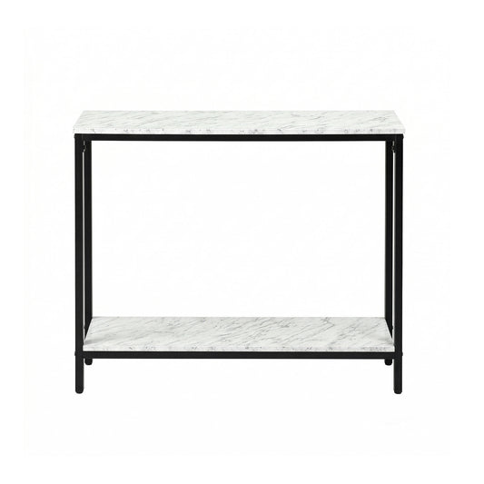 Artiss Console Table Entryway Hallway Display Desk Marble Effect White MET-CST-03-MBWH