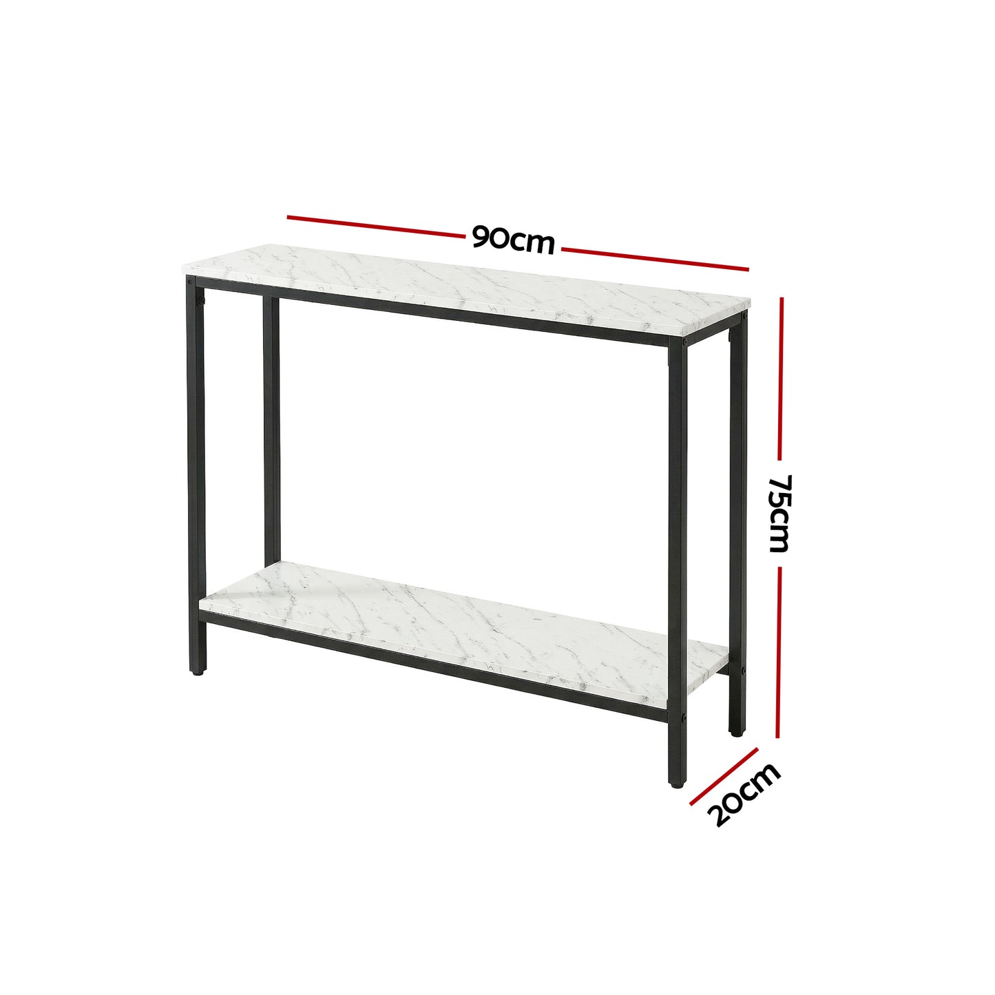 Artiss Console Table Entryway Hallway Display Desk Marble Effect White MET-CST-03-MBWH