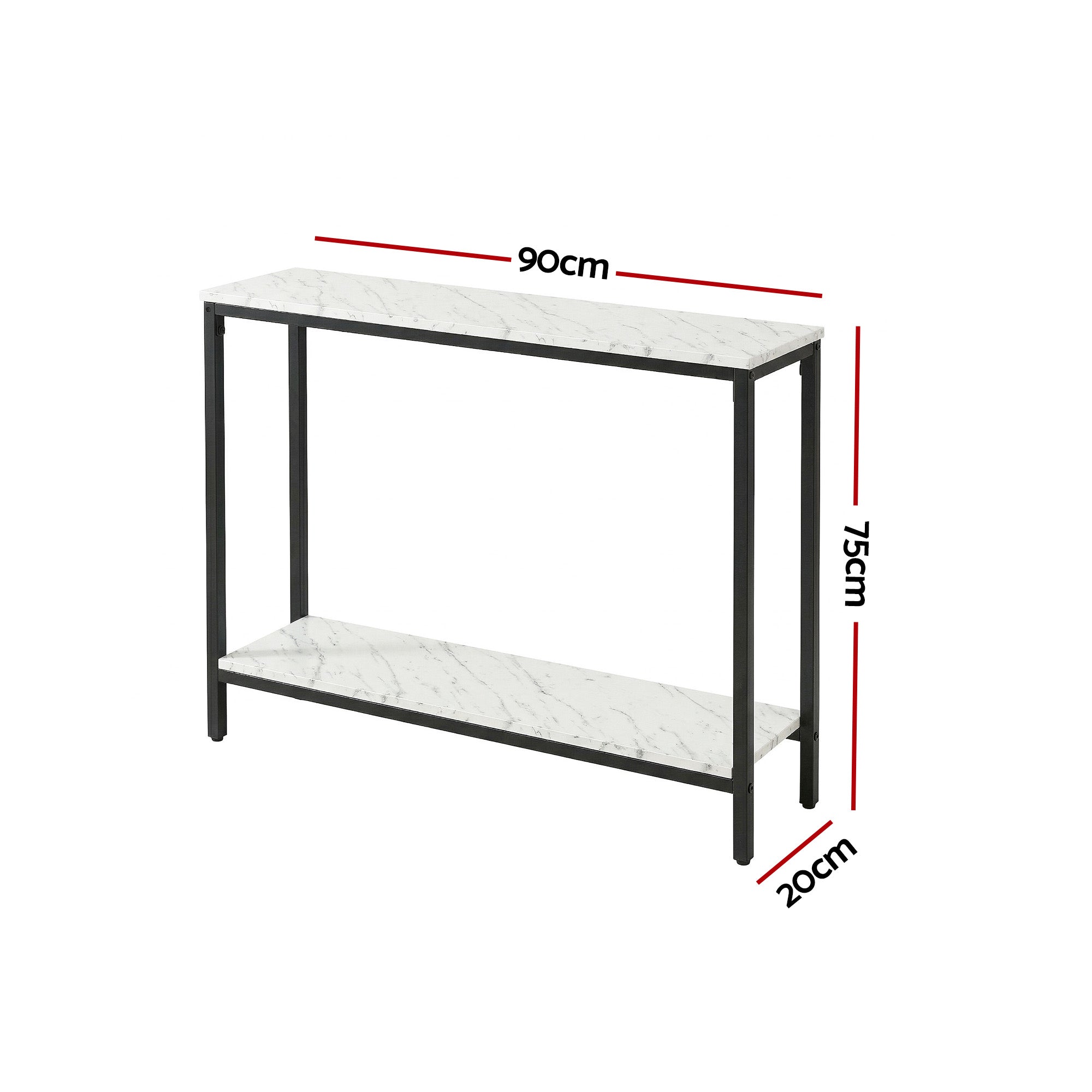 Artiss Console Table Entryway Hallway Display Desk Marble Effect White MET-CST-03-MBWH