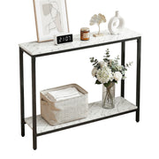 Artiss Console Table Entryway Hallway Display Desk Marble Effect White MET-CST-03-MBWH