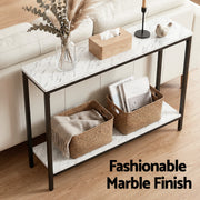 Artiss Console Table Entryway Hallway Display Desk Marble Effect White MET-CST-03-MBWH