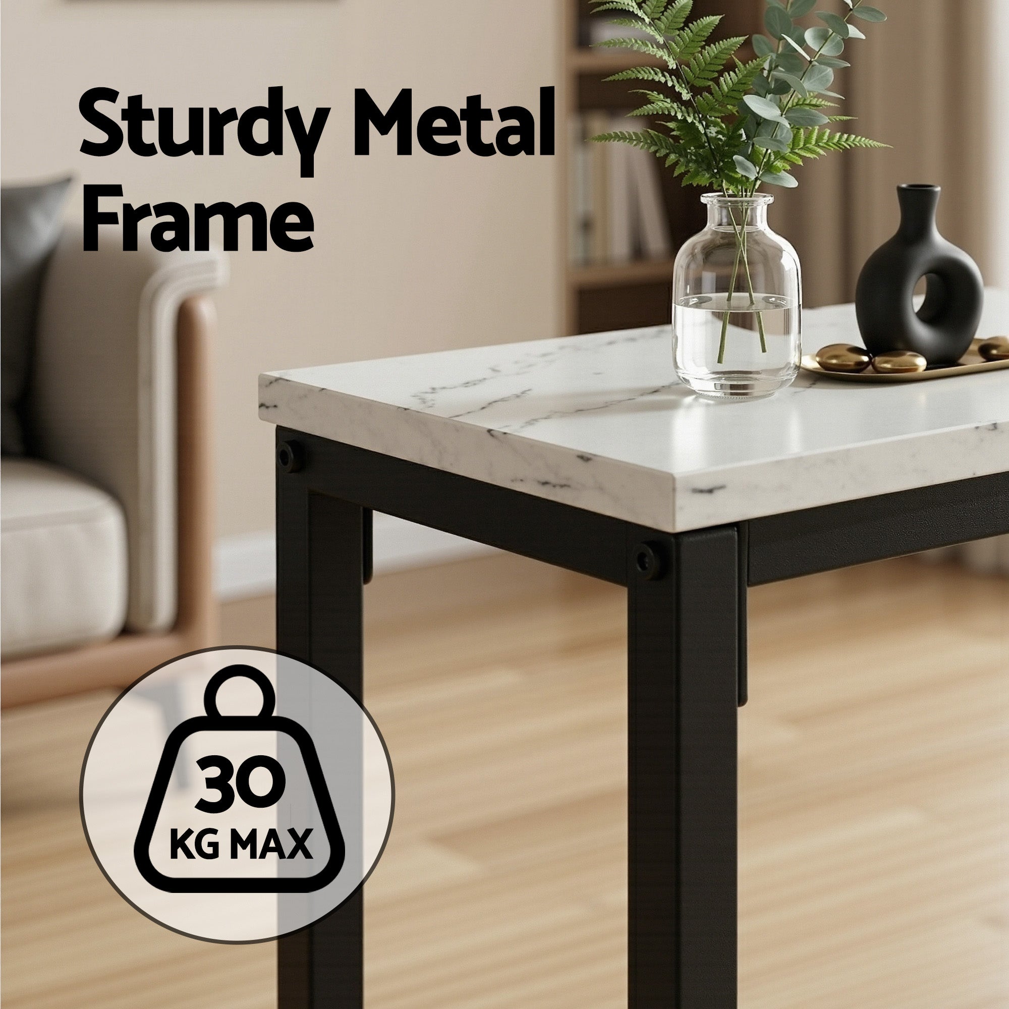 Artiss Console Table Entryway Hallway Display Desk Marble Effect White MET-CST-03-MBWH