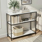 Artiss Console Table Marble Effect 3-Tier Sofa Entryway Side Table 90CM White MET-CST-04-MBWH