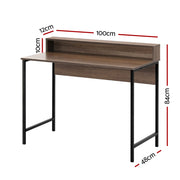 Artiss Computer Desk Shelf Oak 100CM MET-DESK-002-BK-OA