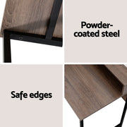 Artiss Computer Desk Shelf Oak 100CM MET-DESK-002-BK-OA