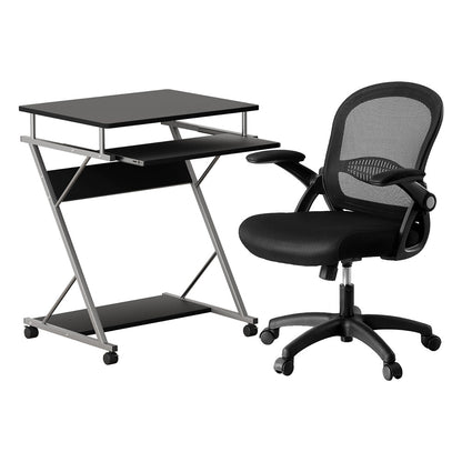 Artiss Computer Desk Mesh Office Chair Set Desks with Keyboard Shelf Try Black MET-DESK-105-2013-BK