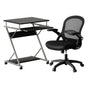 Artiss Computer Desk Mesh Office Chair Set Desks with Keyboard Shelf Try Black MET-DESK-105-2013-BK