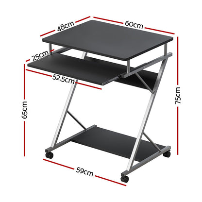 Artiss Computer Desk Keyboard Tray Shelf Black 60CM MET-DESK-105-BK