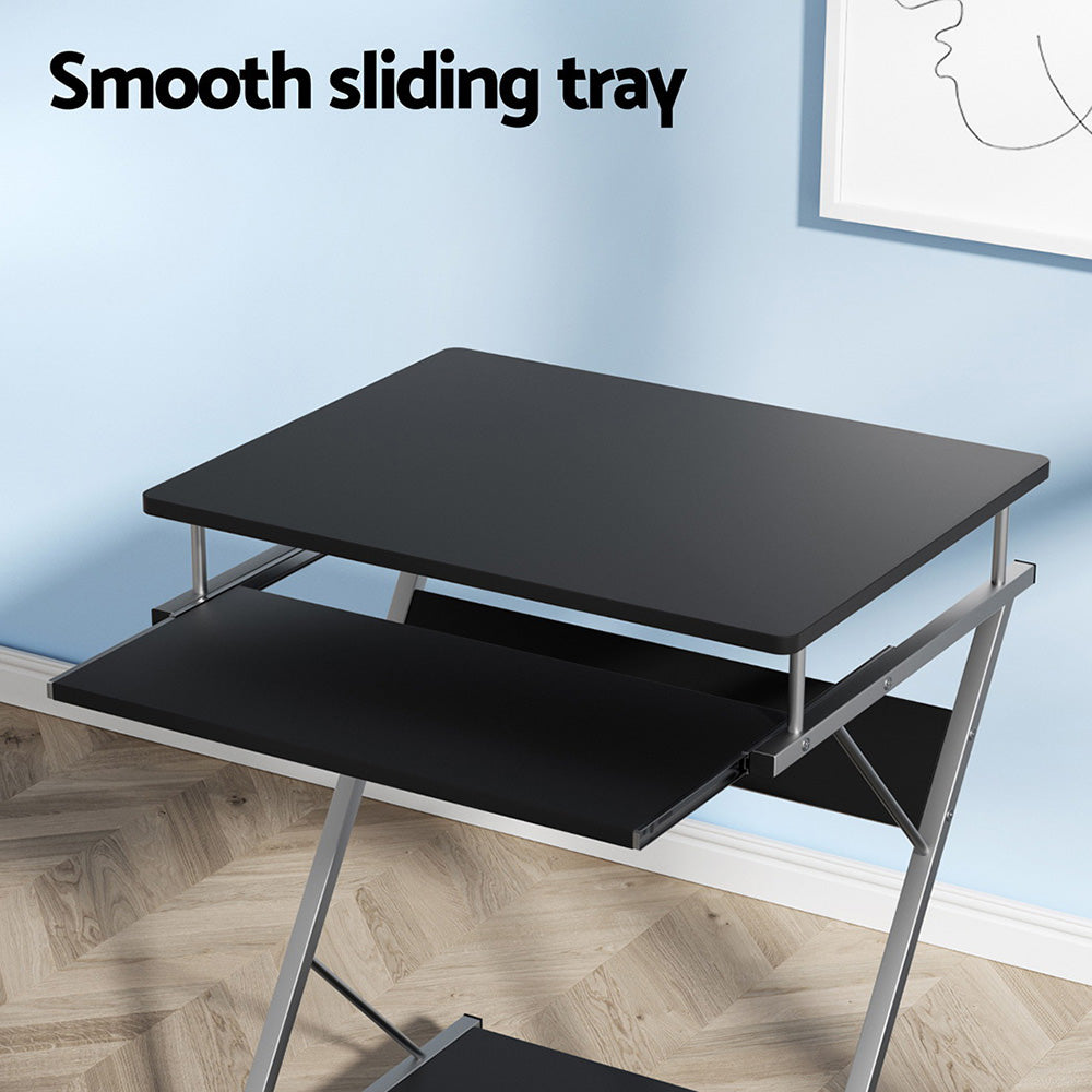 Artiss Computer Desk Keyboard Tray Shelf Black 60CM MET-DESK-105-BK