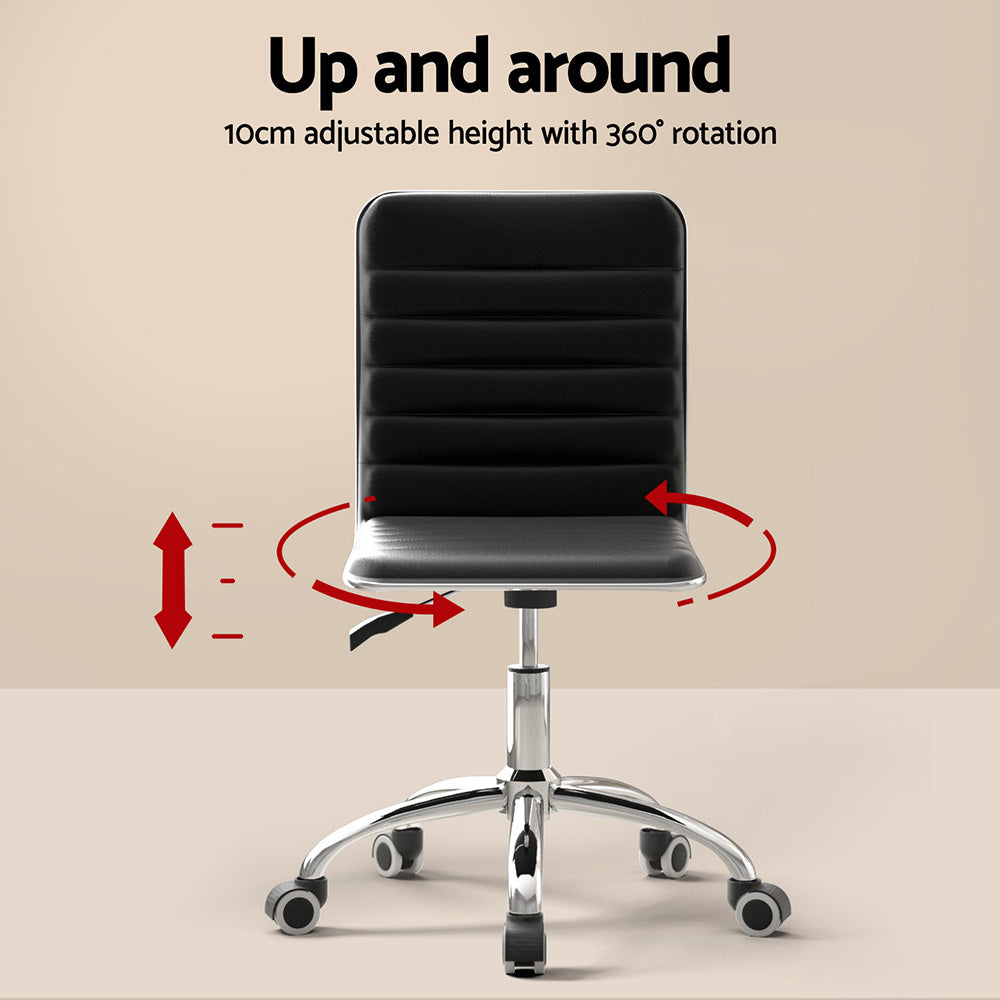 Artiss Computer Desk Office Chair Set Desks with Keyboard Shelf Try Black MET-DESK-105-REPL-BK